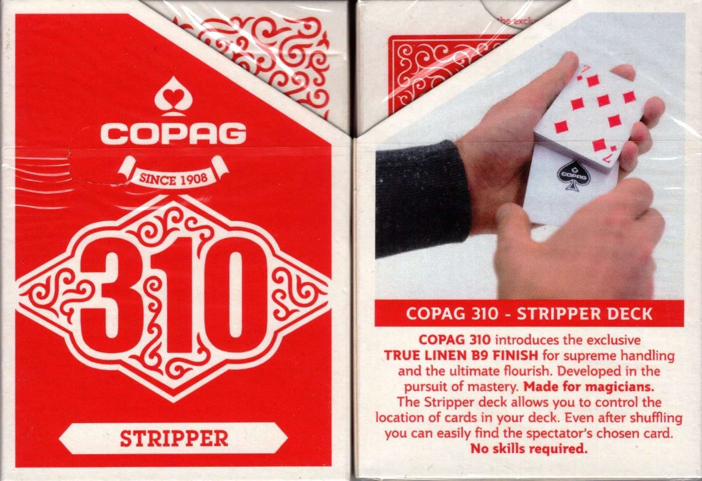 PlayingCardDecks.com-Stripper COPAG 310 Red Playing Cards Cartamundi
