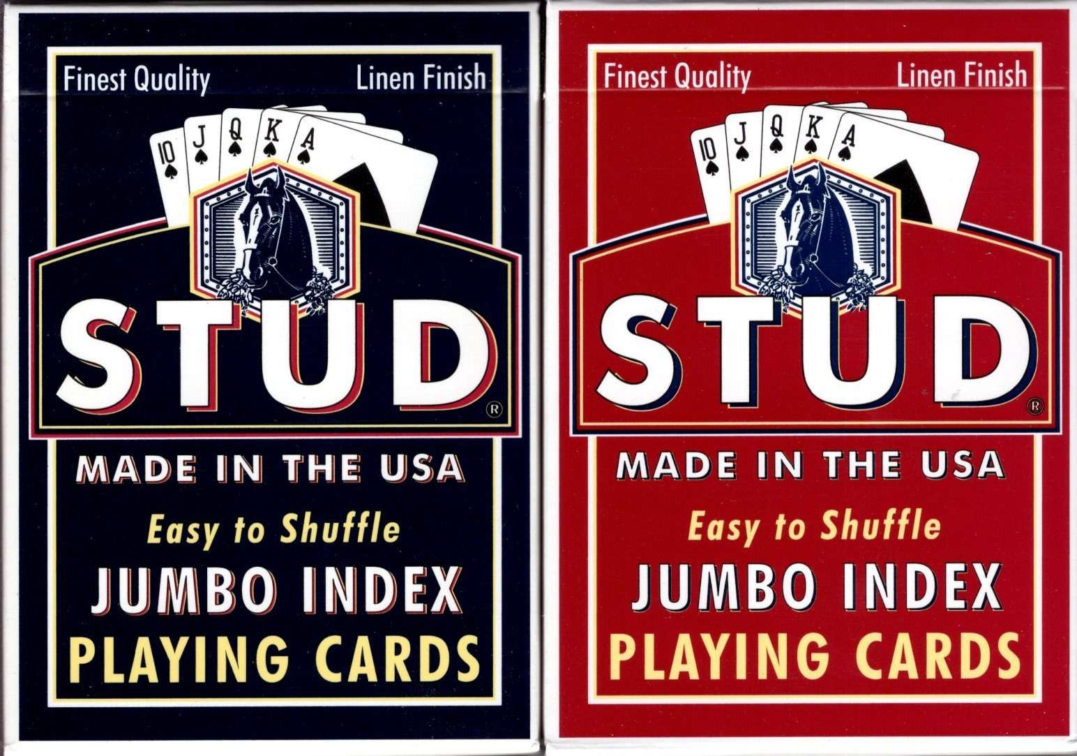 PlayingCardDecks.com-Stud Jumbo Index 2 Deck Set USPCC