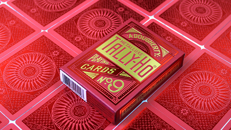 PlayingCardDecks.com-Tally-Ho MetalLuxe Red Playing Cards