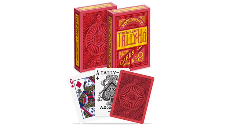 PlayingCardDecks.com-Tally-Ho MetalLuxe Red Playing Cards