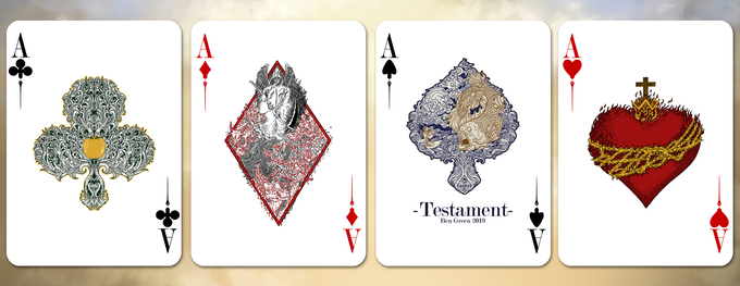 PlayingCardDecks.com-Testament Art Gold Gilded Playing Cards WJPC