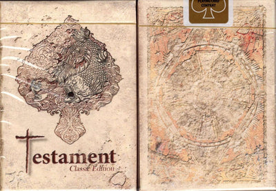 PlayingCardDecks.com-Testament Classic Antique Gold Gilded Playing Cards USPCC