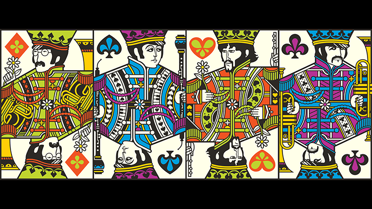 PlayingCardDecks.com-The Beatles Pink Playing Cards USPCC