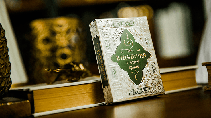PlayingCardDecks.com-The Kingdoms Green Playing Cards USPCC