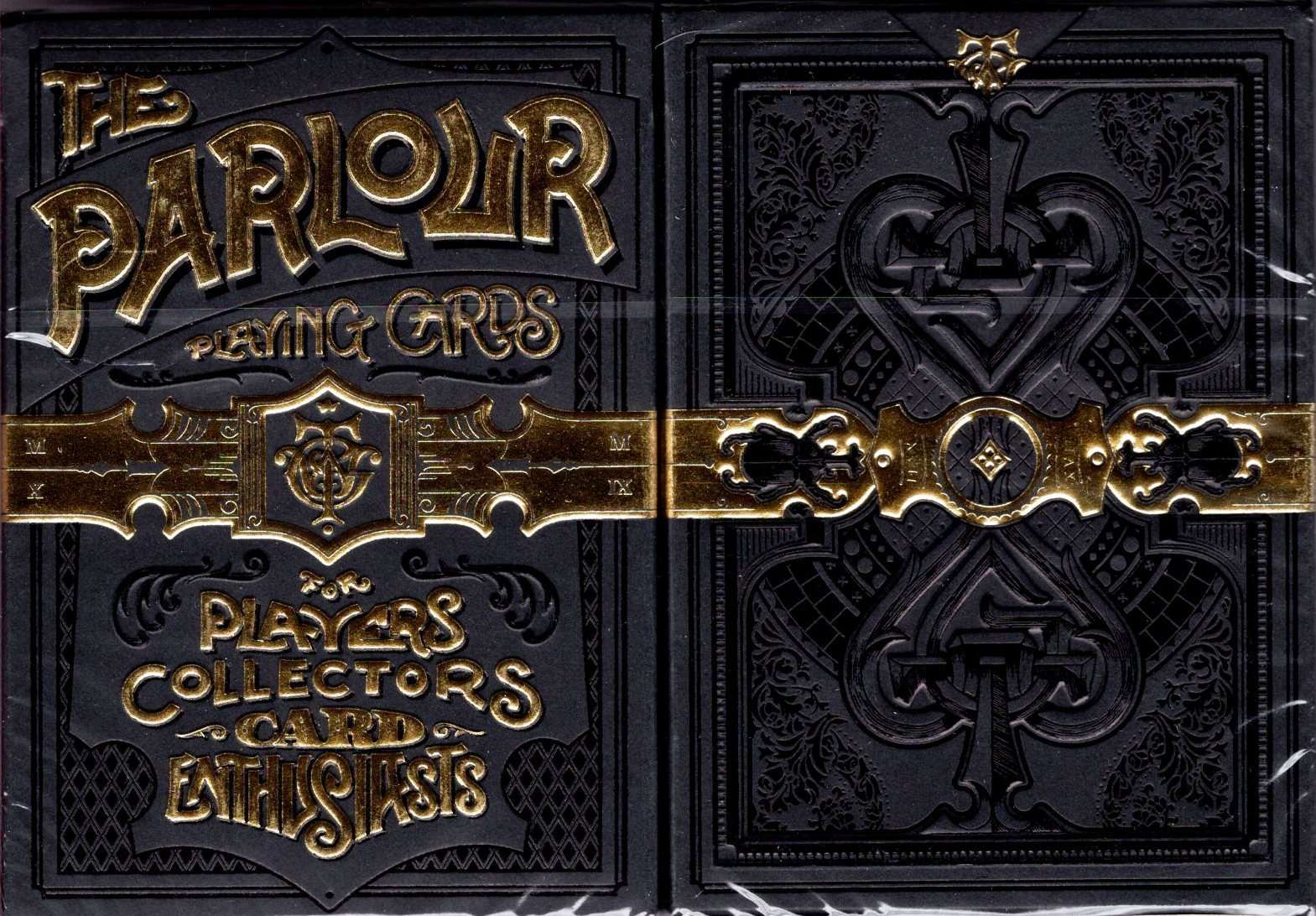 Parlor Card Collection The Parlour Black Playing Cards Cartamundi – PlayingCardDecks.com