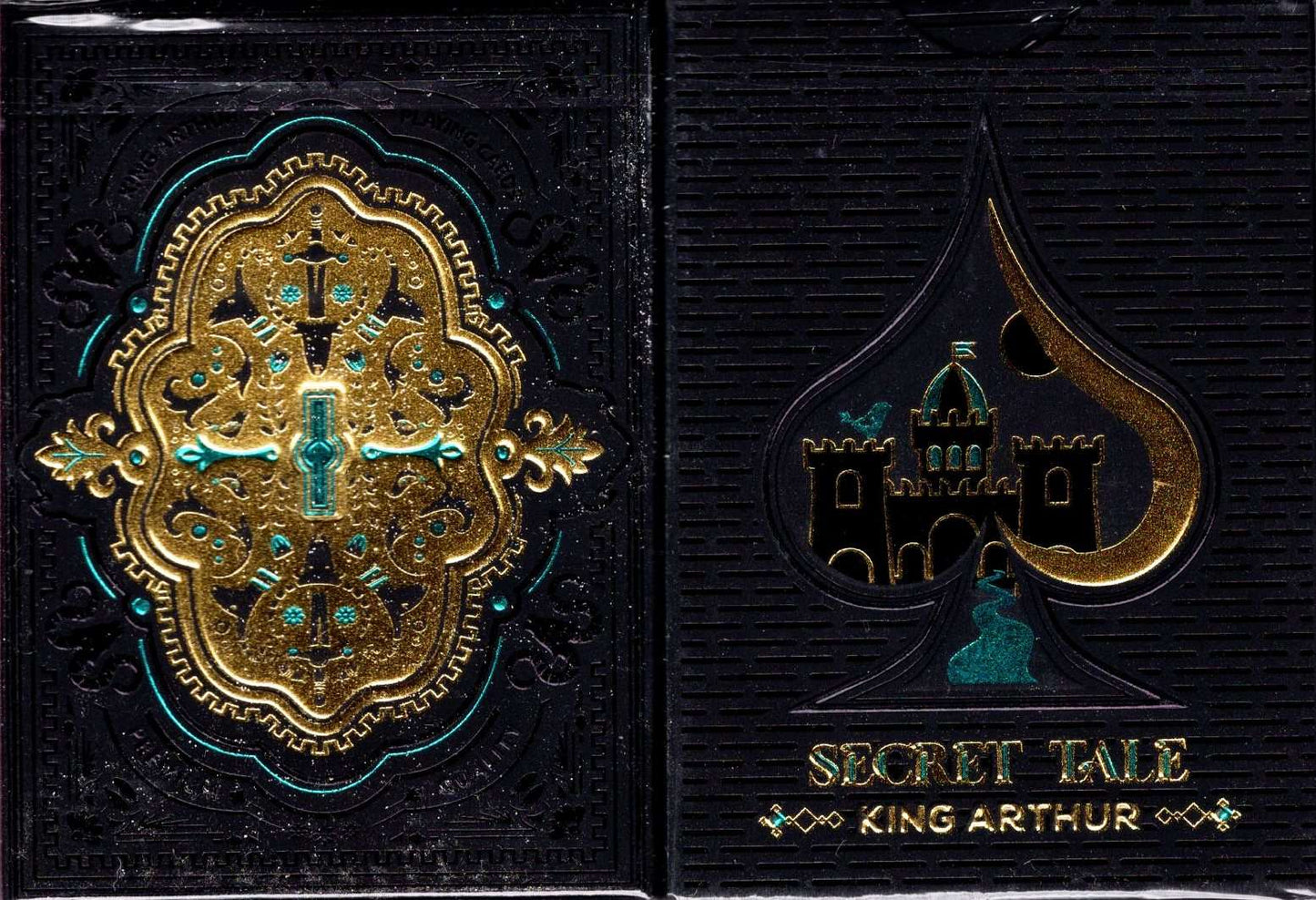 PlayingCardDecks.com-The Secret Tale of King Arthur Black Playing Cards WJPC