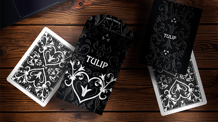 PlayingCardDecks.com-Tulip Black Playing Cards USPCC