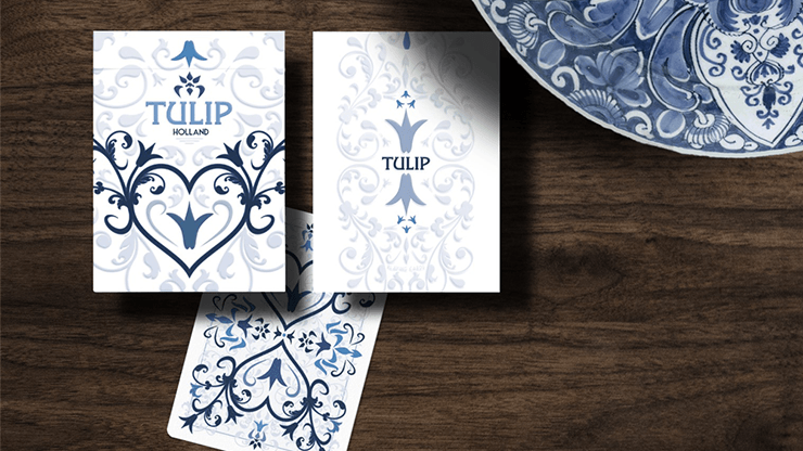 PlayingCardDecks.com-Tulip White Music Box & Deck Collector's Playing Cards