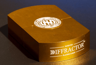 PlayingCardDecks.com-Vegas Diffractor Gold (Metal Case) Playing Cards
