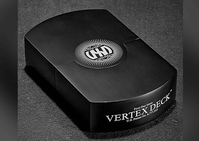 PlayingCardDecks.com-Vertex Black (Metal Case) Playing Cards