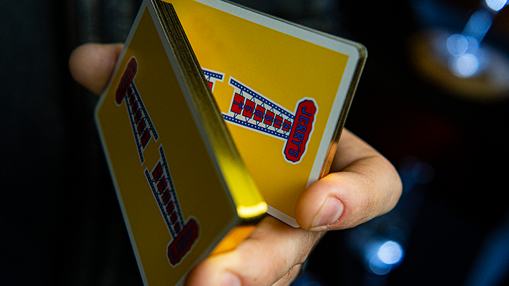 PlayingCardDecks.com-Vintage Feel Jerry's Nugget Yellow Gilded Playing Cards EPCC