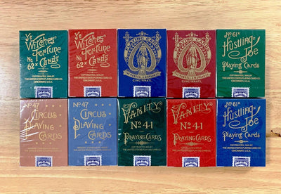 PlayingCardDecks.com-Vintage Reproduction Gilded Playing Cards 10 Deck Set USPCC