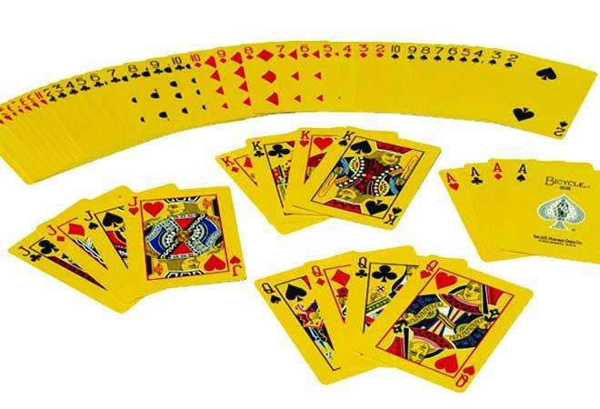 PlayingCardDecks.com-Yellow Deck v1 Cincinnati Printed Bicycle Playing Cards
